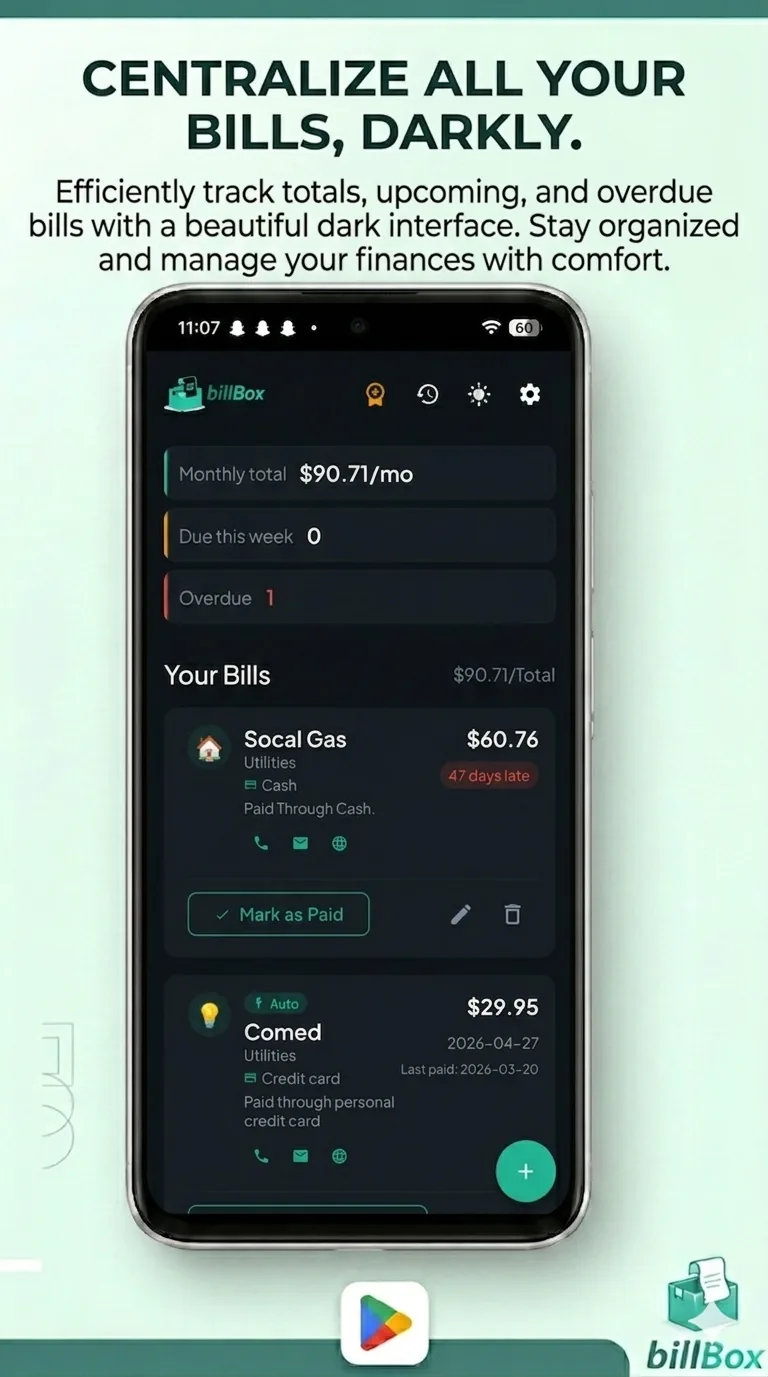 Centralize all your bills