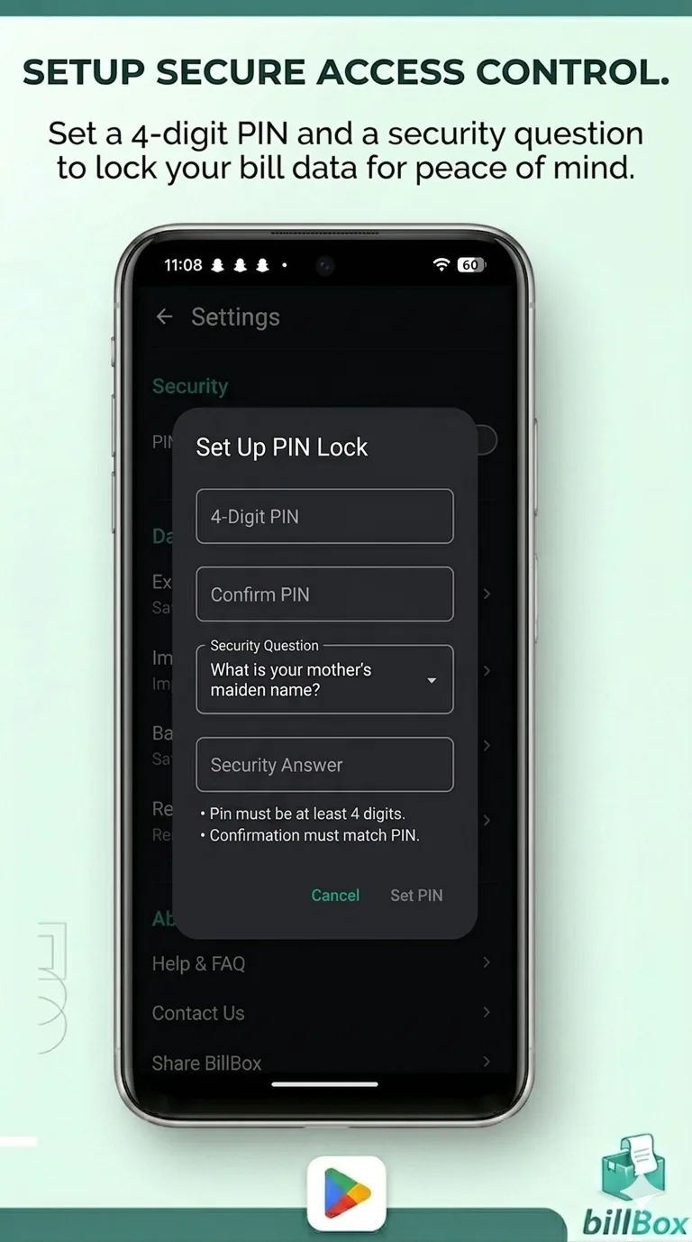 Setup secure access control
